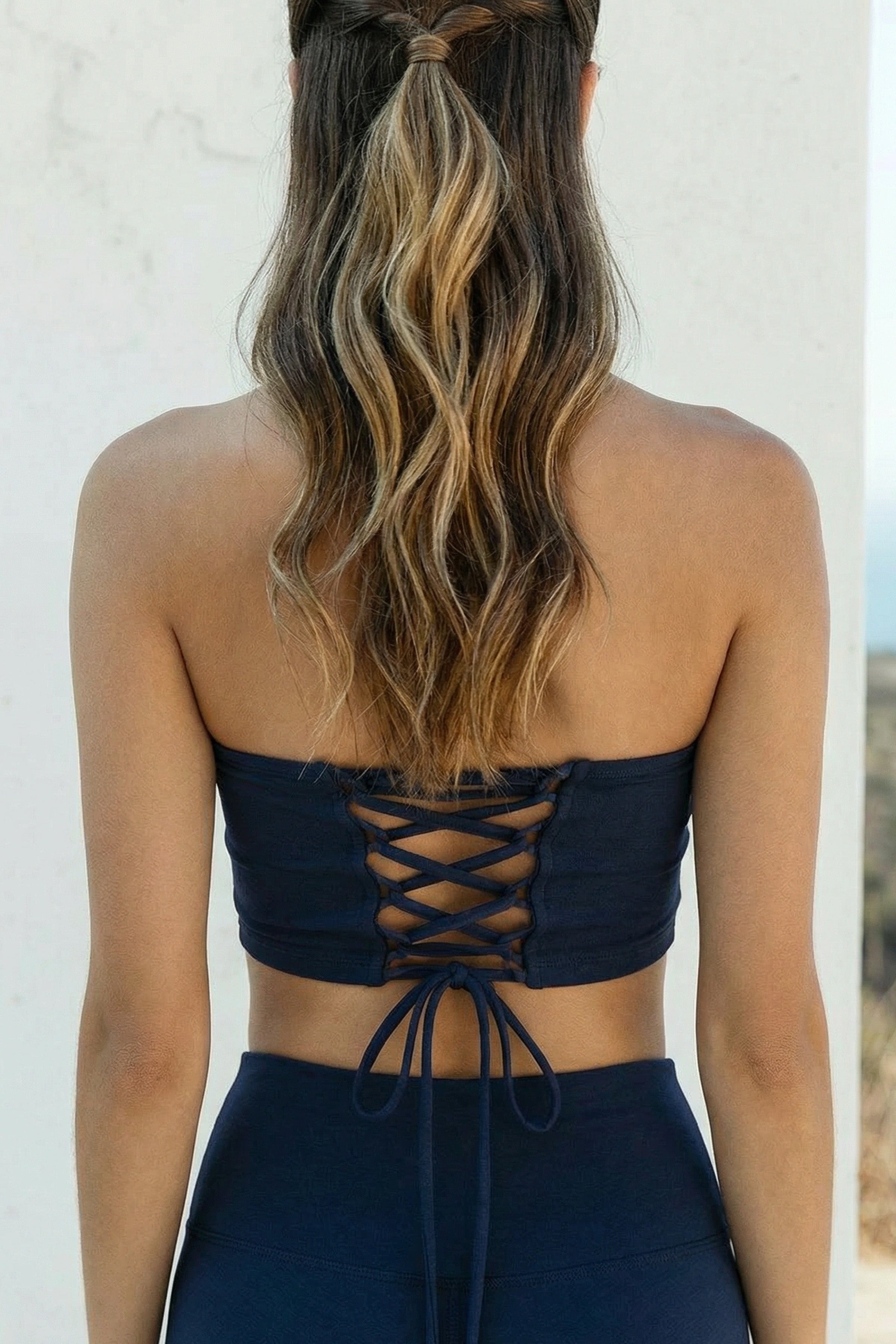 Lace-Up Bamboo Bandeau