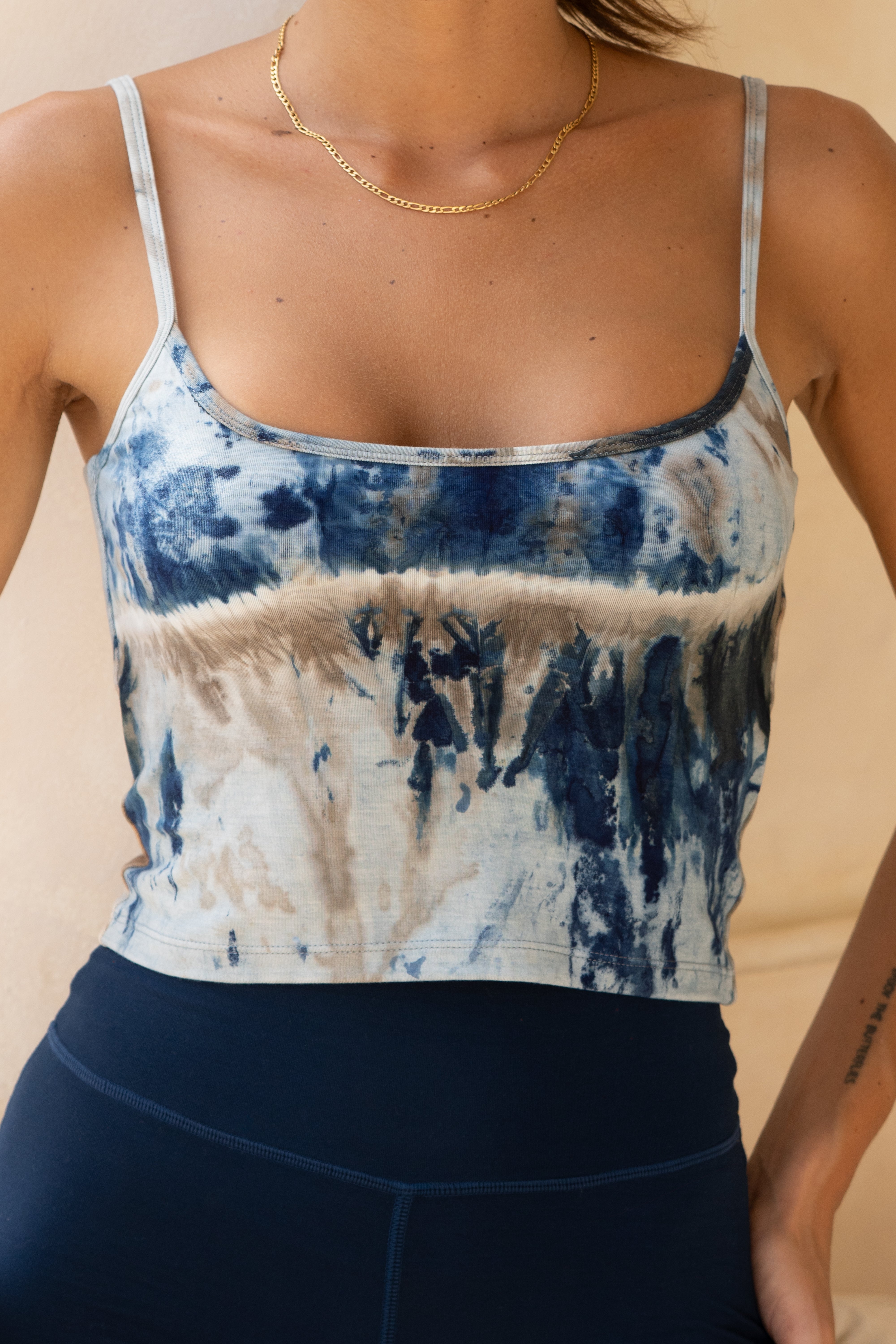 Hand-Dyed Square-Neck Top