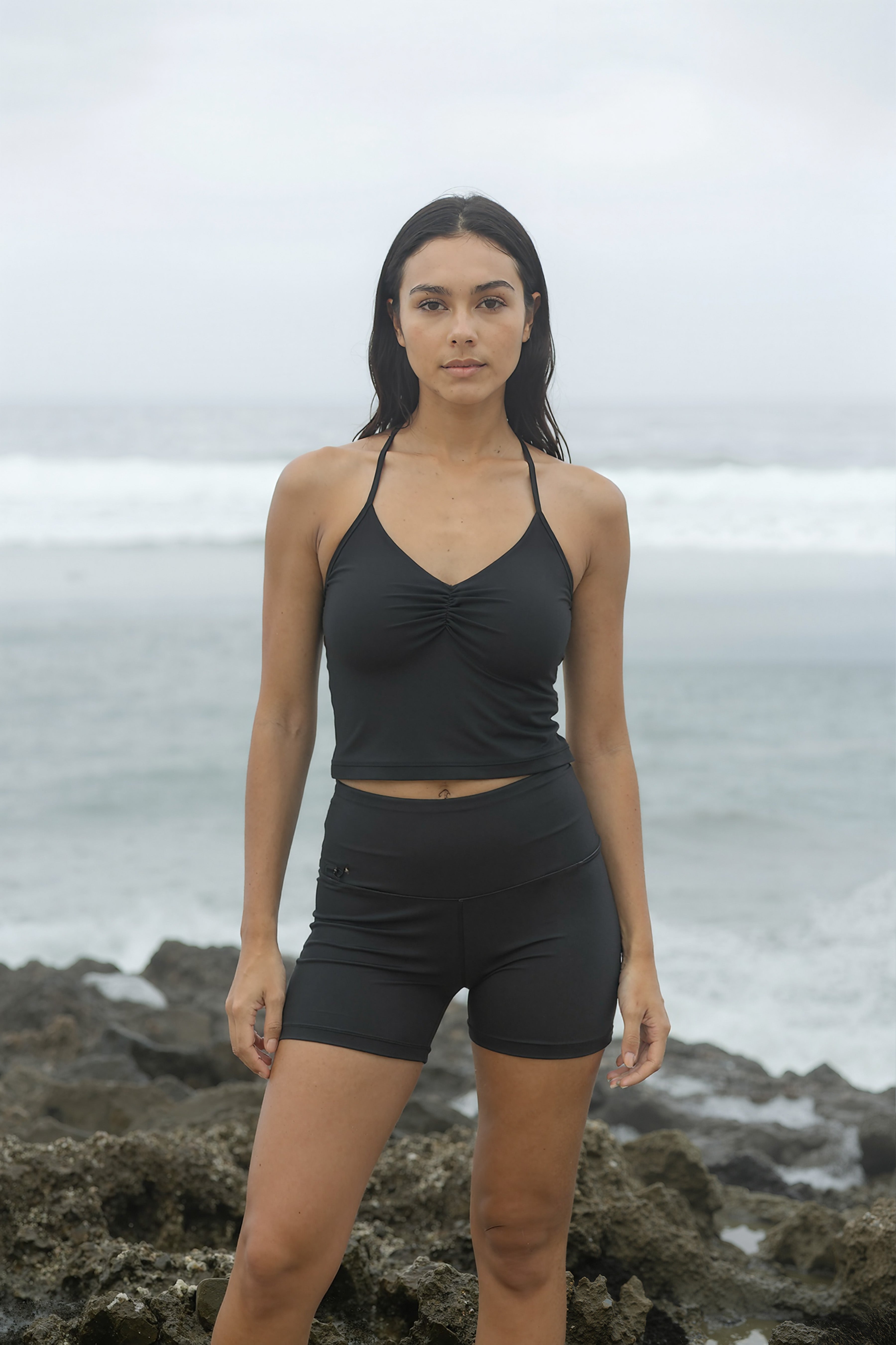 Cinch-Front Strappy Bamboo Tank