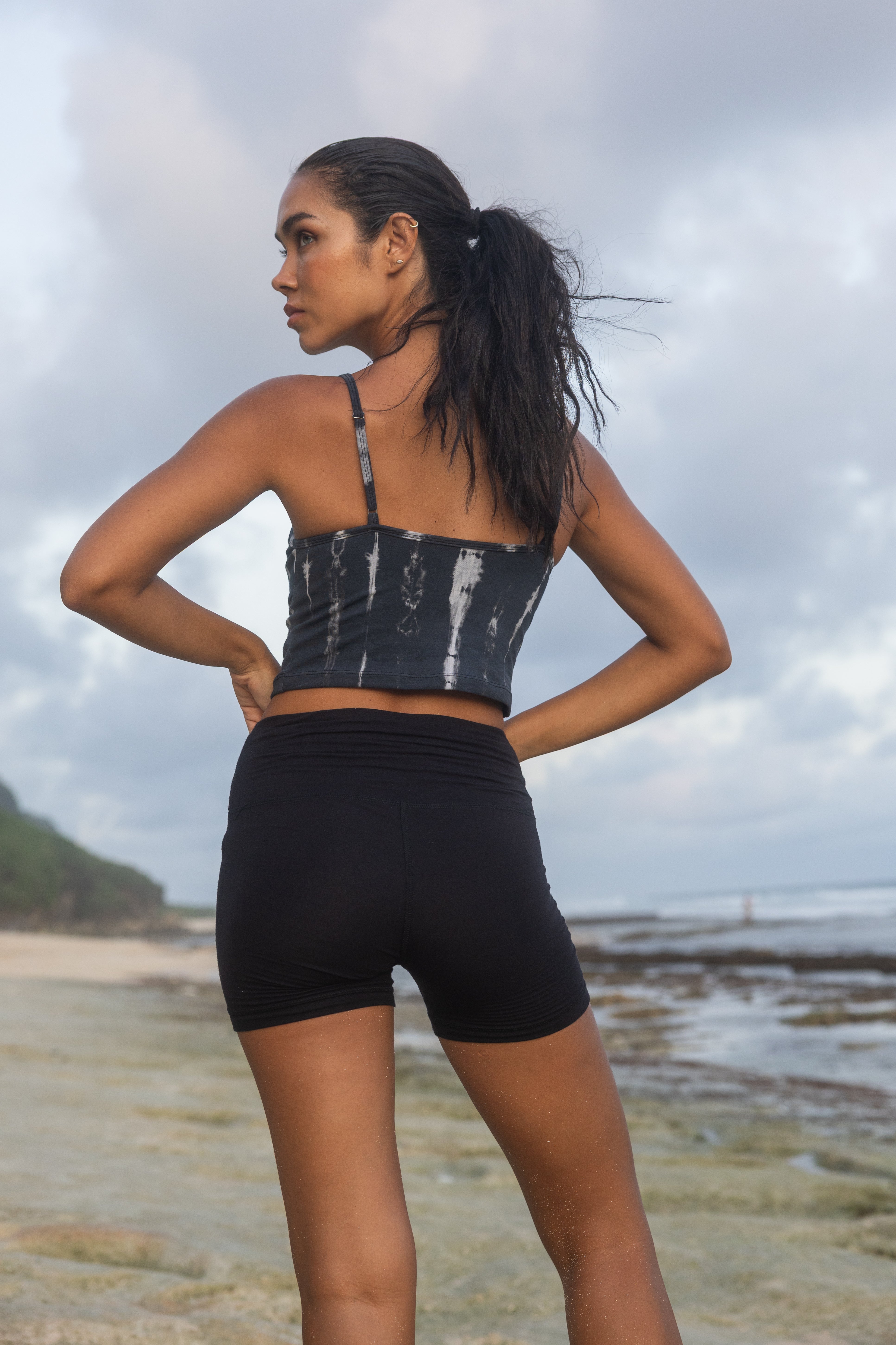 Black Batik Bamboo Yoga Tank