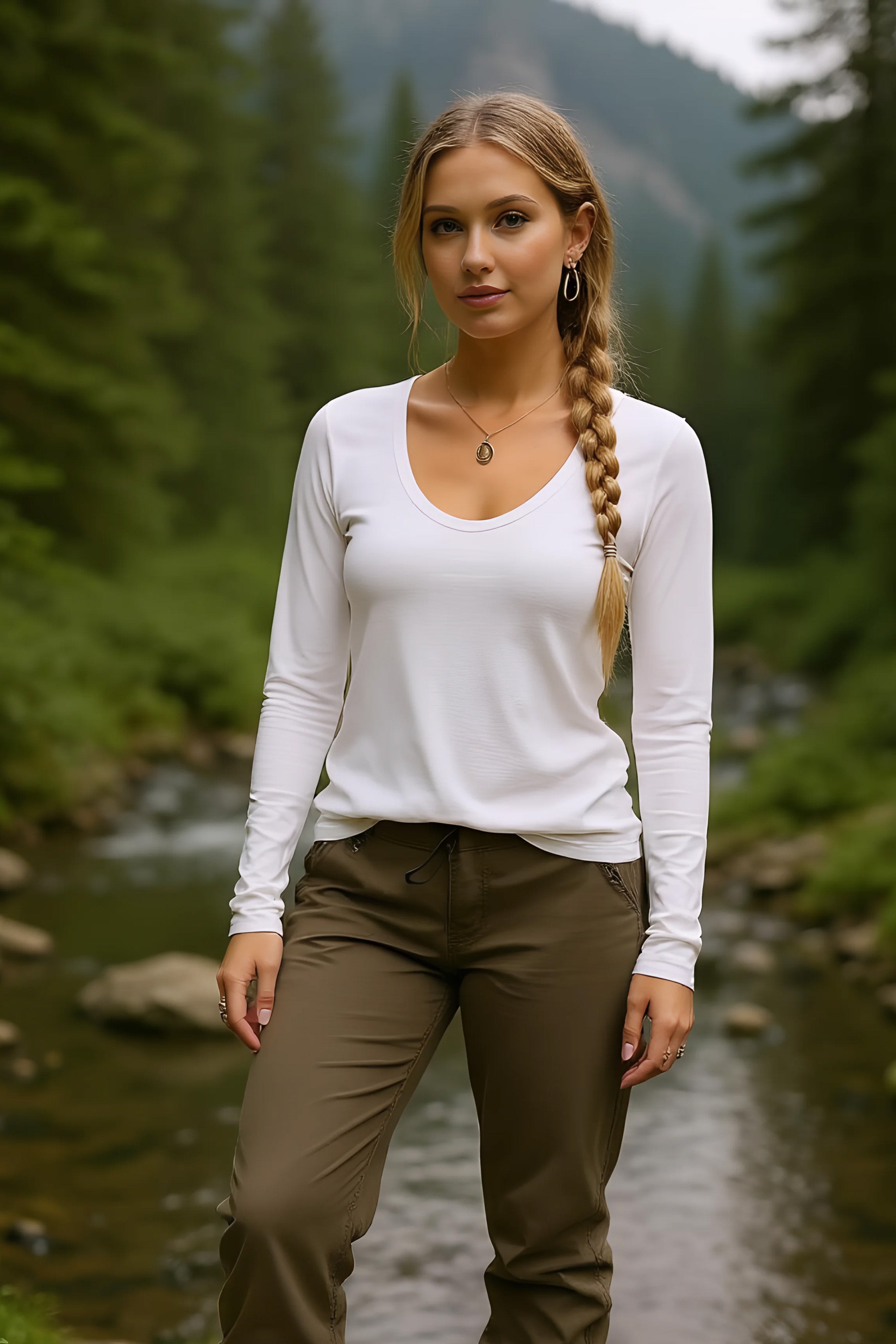 Bamboo Scoop Neck Long Sleeve