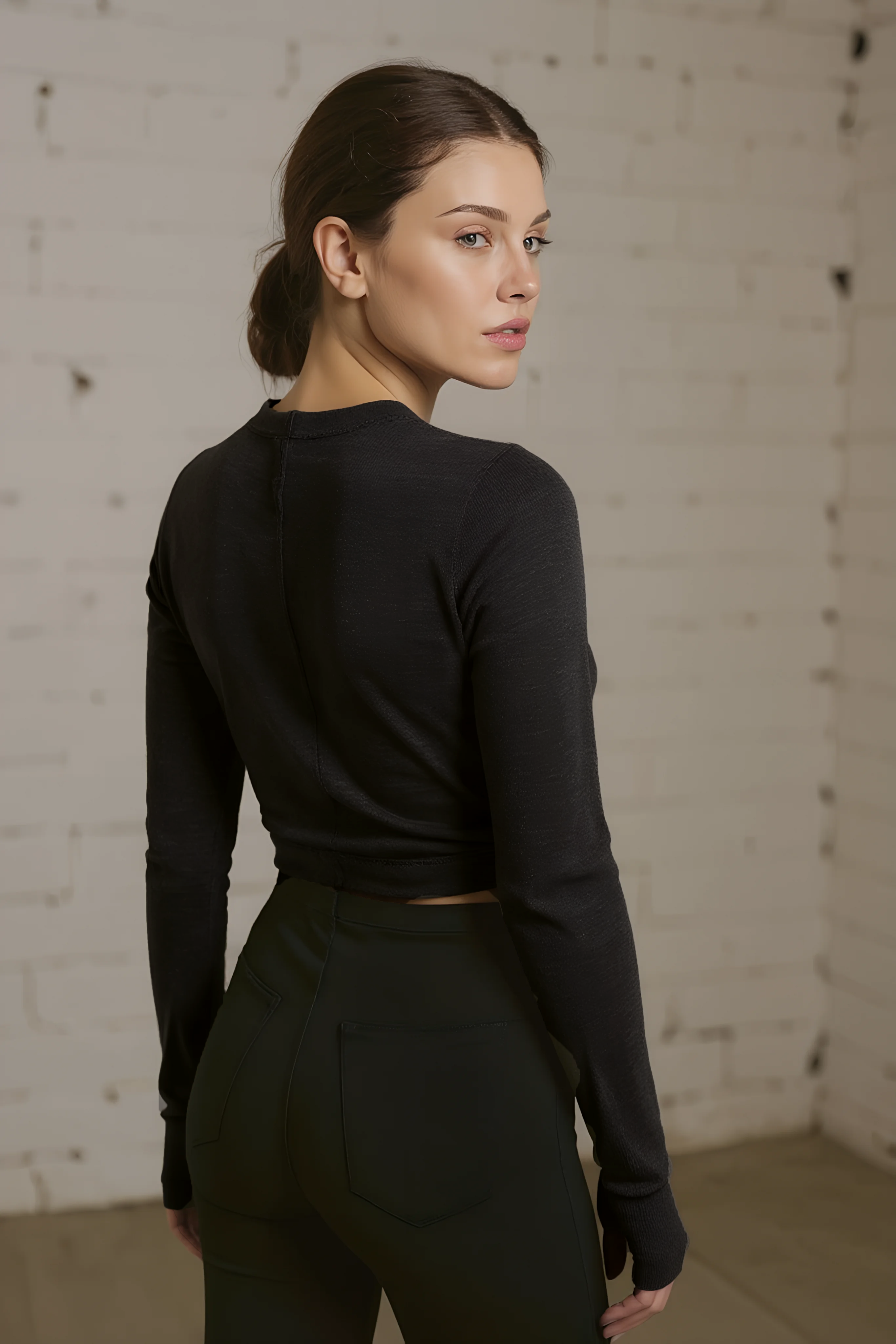Relaxed ballet wrap pullover